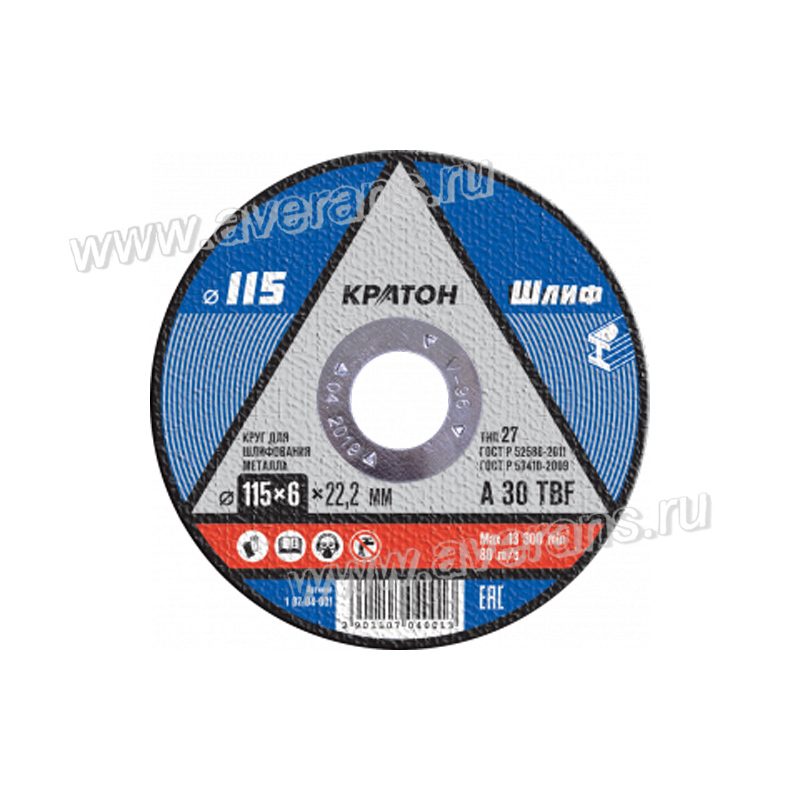 Круг для шлифования Кратон A30TBF 115 х 22,23 х 6 мм