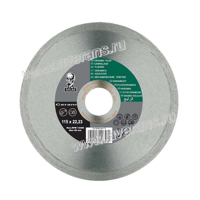 Алмазный диск ATLAS CERAMIC Ø 180x25.4/22.23